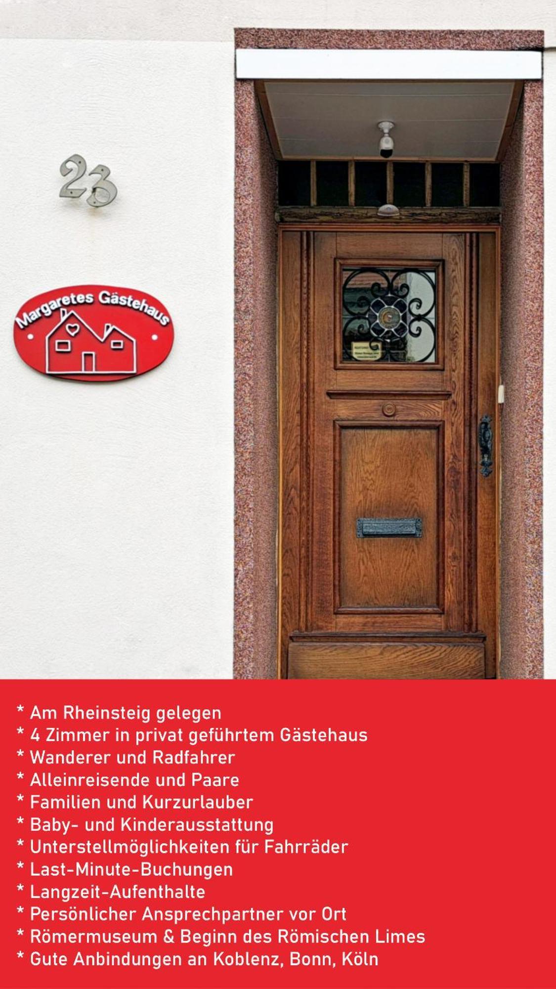 Margaretes Gaestehaus Am Rheinsteig Wanderer Radfahrer Familien Business-Reisende Wlan Gratis Rheinbrohl 外观 照片